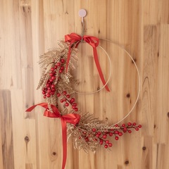 廠家批發新年花冬青紅果INS風仿真花家居裝飾跨境婚慶假花CF01056