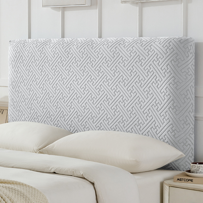 Funda de cabecero de jacquard gruesa, a prueba de polvo, antideslizante, resistente al desgaste, protector de cabecero elástico de cobertura completa para uso doméstico.