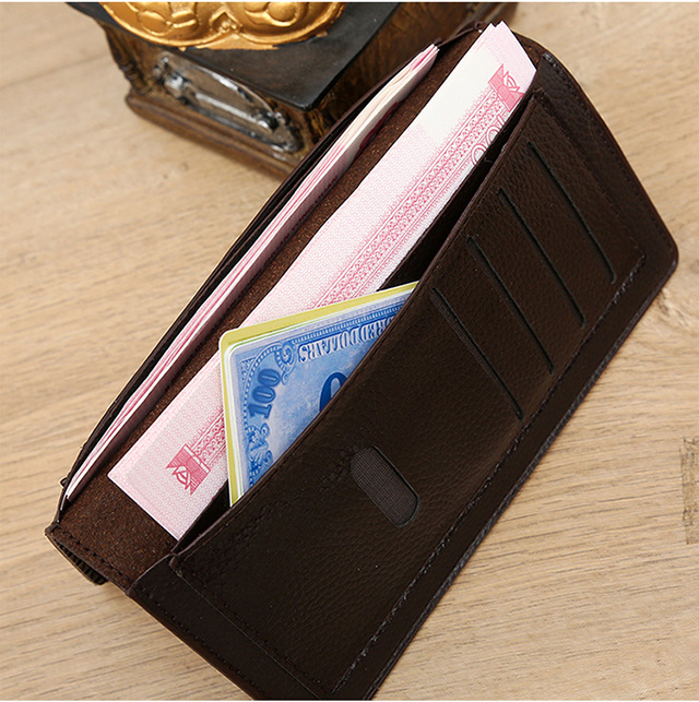 Men's Lingge Pu Leather Open Wallets display picture 9