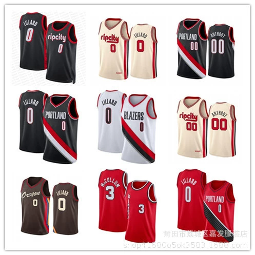 Форма Blazers №0 Lillard, №3 Micham вышитый баскетбольный джерси, №00 Anthony