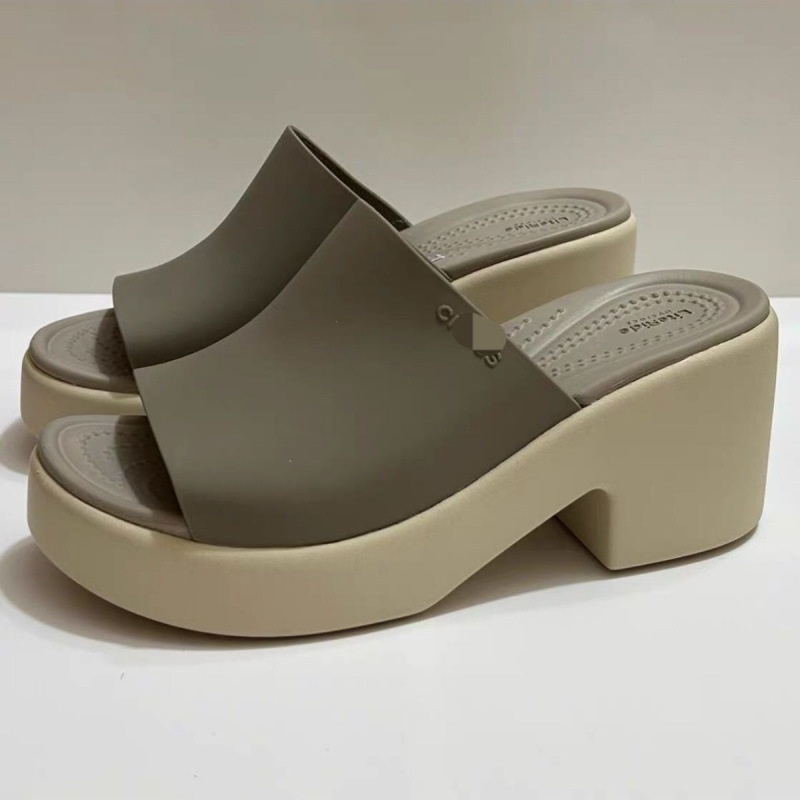 Crocs Brooklyn 2025 Summer Versatile Height-Increasing 6cm Seconds Bigger Long-Leg Non-Slip Sandals