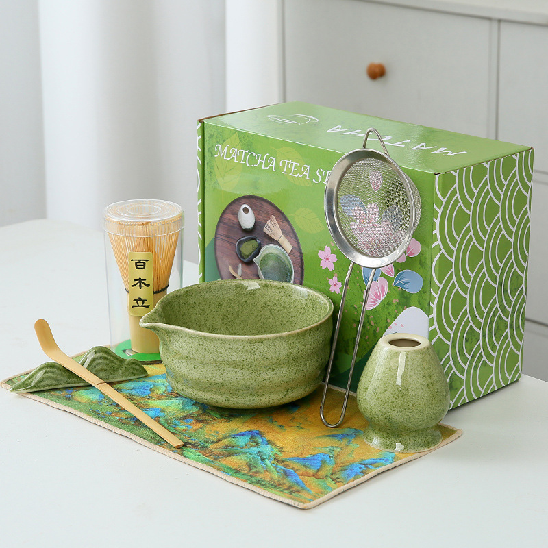 Japonés Matcha tazón Matcha túnica canción té herramientas de pedido taza de té de cerámica taza de té mezclador Matcha cepillo taza de té