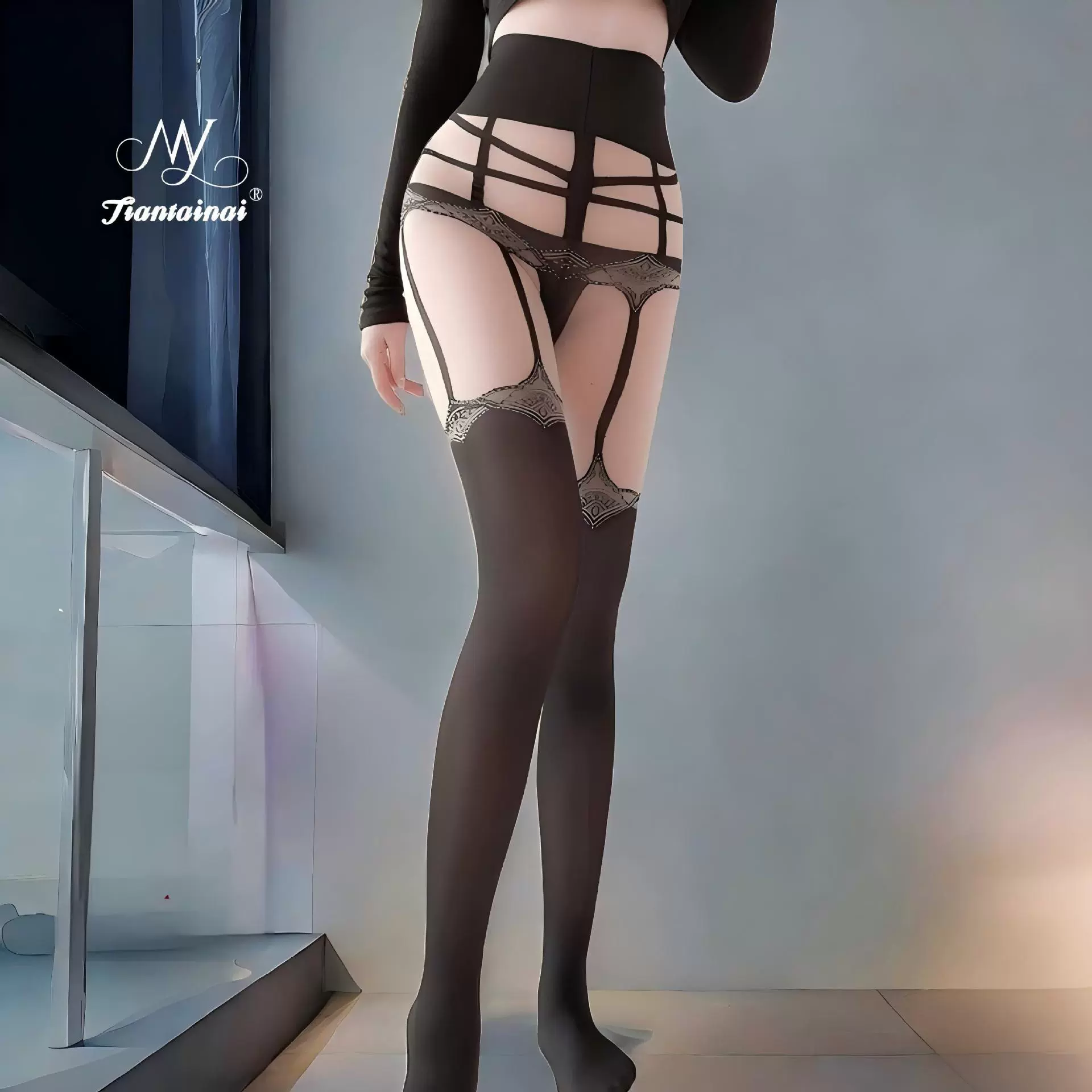 Tights Set women's, plus size, lifting effect, lace & sheer styles, 1-pair options