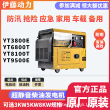 进口小型柴油发电机静音箱式全自动电启动单三相防雨YT6800T3-ATS