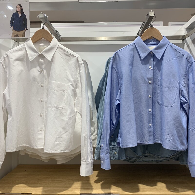 2025 Spring Women's Solid Color All-match Oxford Spinning Casual Shirt Long Sleeve Base Shirt 475718 477683