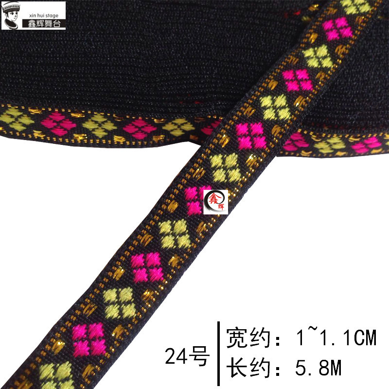 Cinta de Encaje Étnico de 1 cm de Malla Hexagonal y Polietileno para Artesanías