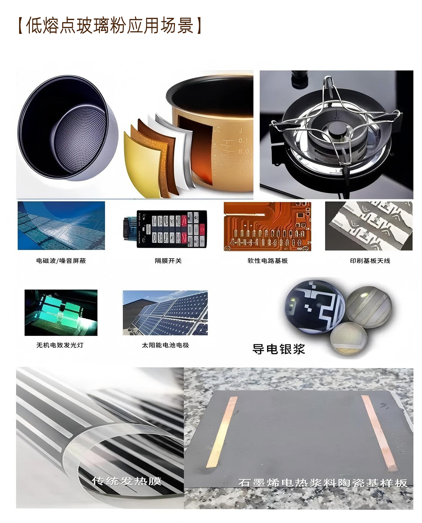 低熔点玻璃粉应用场景