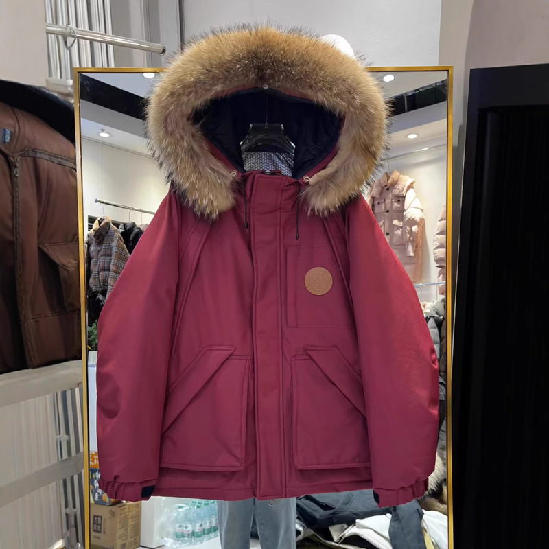 Tooling Parker Down Jacket Women's Mid-length Small Winter New Large Wool Collar Thickened Loose Couple's Jacket Tooling Parker Down Jacket Women's Mid-length Small Winter New Large Wool Collar Thickened Loose Couple's Jacket