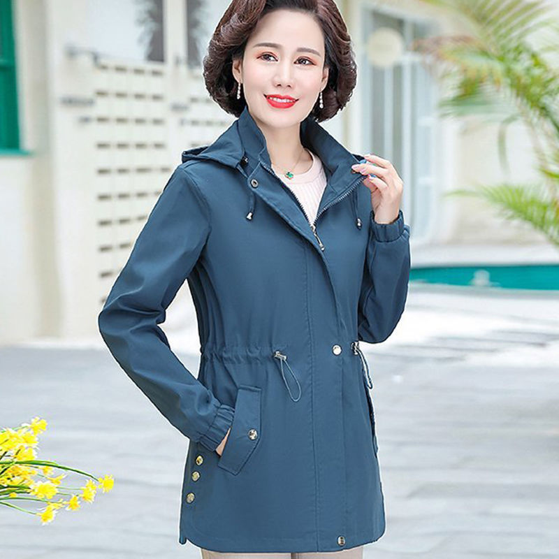 妈妈秋装外套女2025新款中年洋气春秋上衣服中老年码风衣薄款|undefined