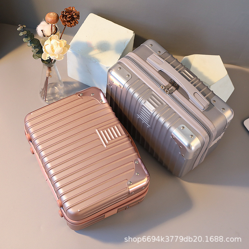 New Korean style retro 14-inch suitcase cosmetic case large capacity luggage small mini trolley case storage box