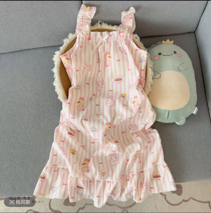 Nube transfronteriza algodón cinturón cojín de pecho pijama de mujer cinturón dulce de dibujos animados estudiantes pueden usar ropa de casa pijama