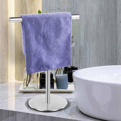 Vertical towel rack stainless steel bathroom countertop storage rack hand towel rack hotel bathroom hanging object removable rack