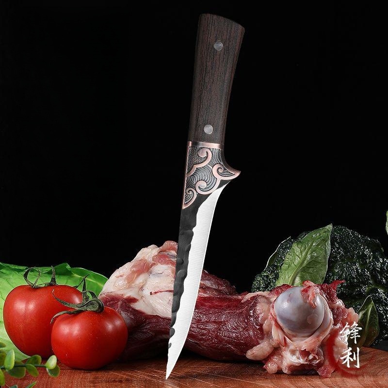 Inventario al por mayor de acero inoxidable corte de verduras forjando herramientas conjuntos de tres piezas cuchillo de corte de carne cuchillo de corte de hueso conjunto