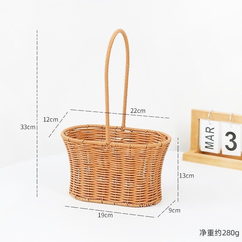모조 등나무 바구니 - 작은 허리 [안감 없음]