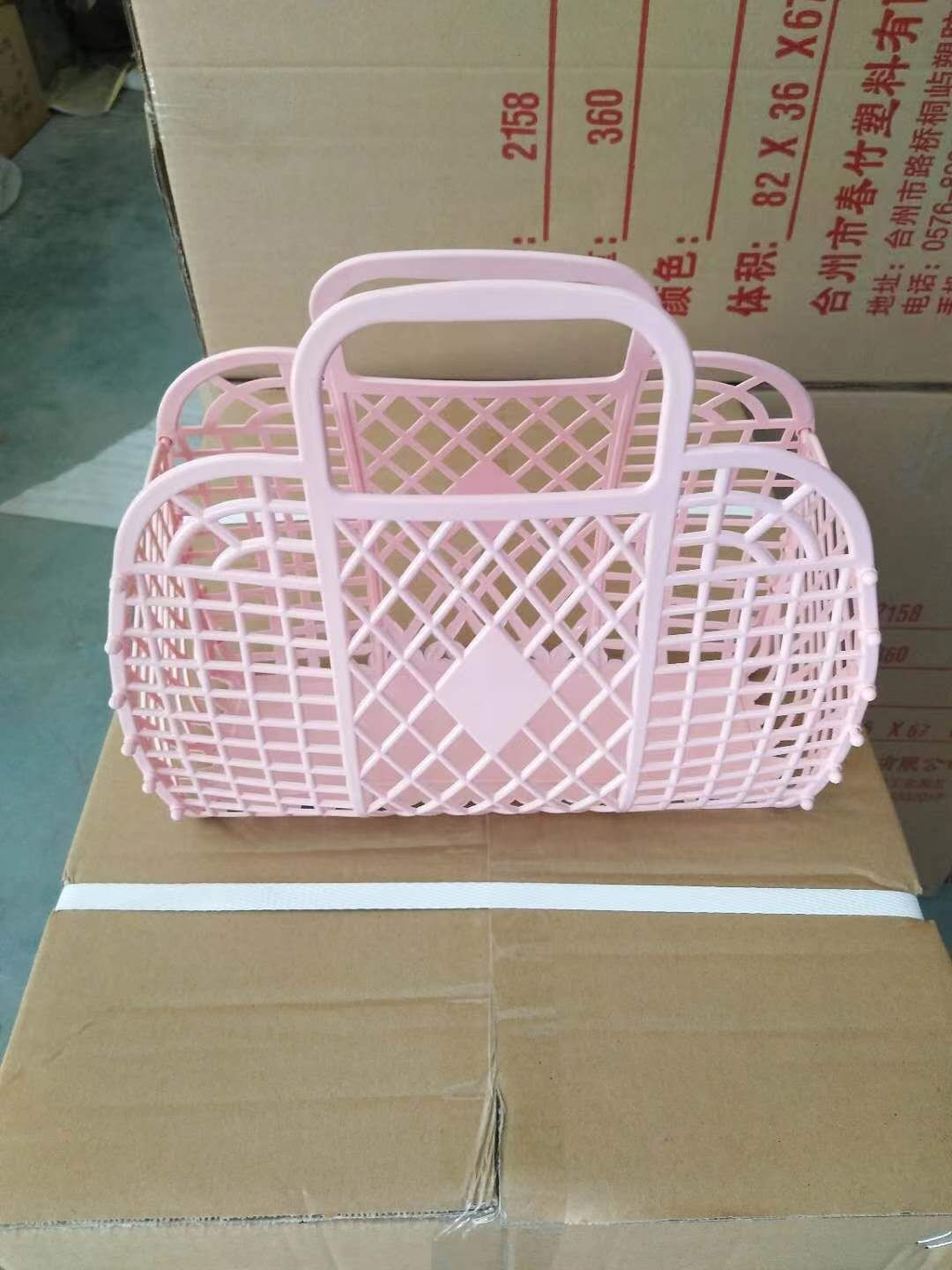 조립식 PE 플라스틱 손잡이 수납 장바구니