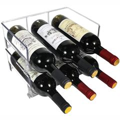 Cross-border transparent pet wine and beverage storage rack, 4-in-1 stackable and detachable home desktop drink and cup display stand