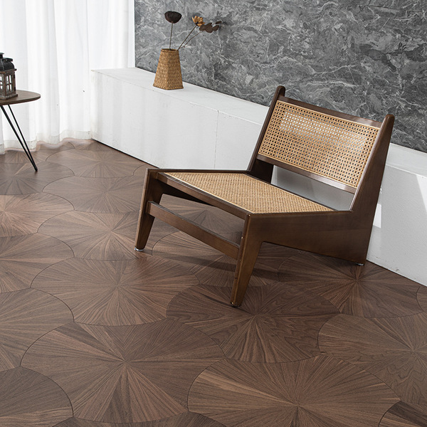 Black walnut lotus leaf special shape parquet floor lotus art…