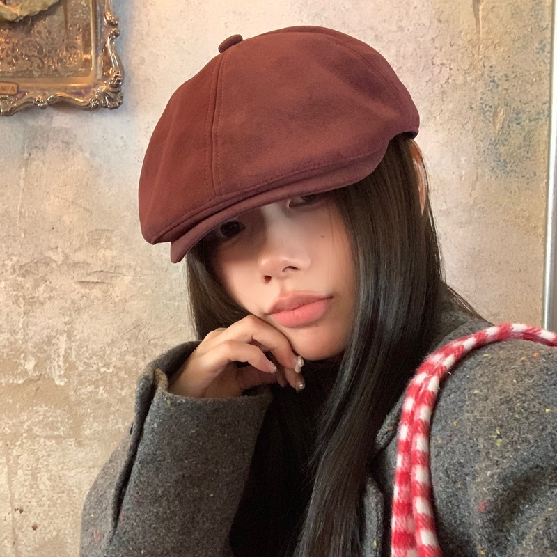 25年可调节前进帽女英伦新款帽短檐春夏季反戴贝雷帽百搭日系复古|undefined