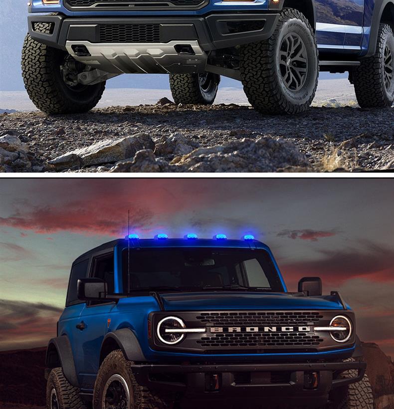 Truck LED Solar Roof Light Car Pickup Wiring Free Blow Light Bubble Diversion Cover Colorful Light Modification Accessories