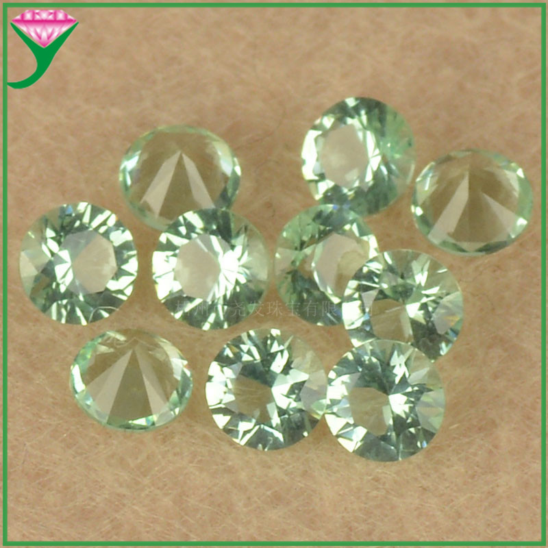 供应梧州人工宝石合成淡绿色纳米宝石圆形浅绿色尖晶纳米裸石 阿里巴巴