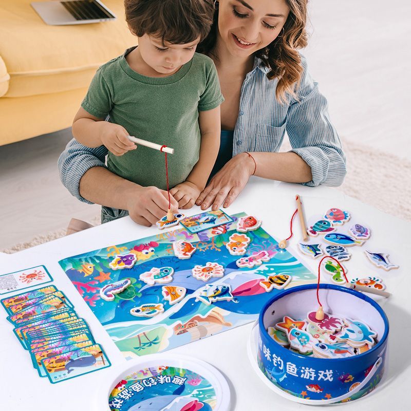 Juguetes de pesca infantil Magnetic Early Childhood Niñas Bebés Niños 1 - 2 años Puzzles Bebés enseñar inteligencia cerebral