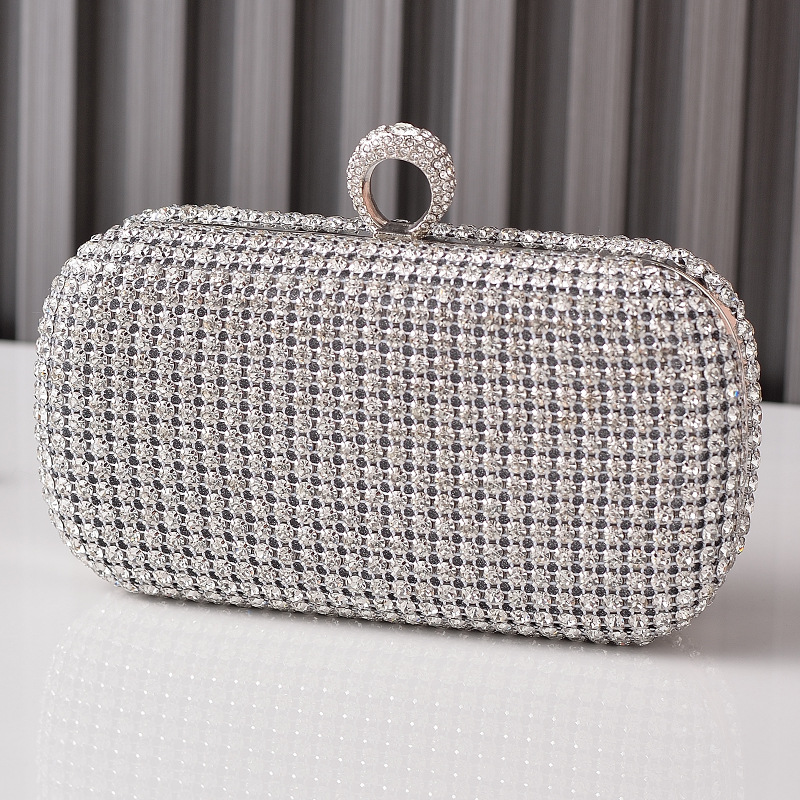 Yixinglong fábrica directa bolsas de fiesta de diamantes plata bolsas de fiesta brillante nobles bolsas de banquete de mujeres transfronterizas