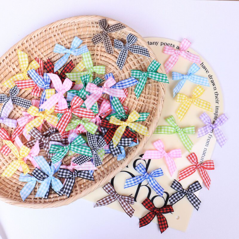 Plaid Ribbon Bow 1CM Scottish Belt Machine Bow Clothing Children's Skirt Socks Decorative Bow