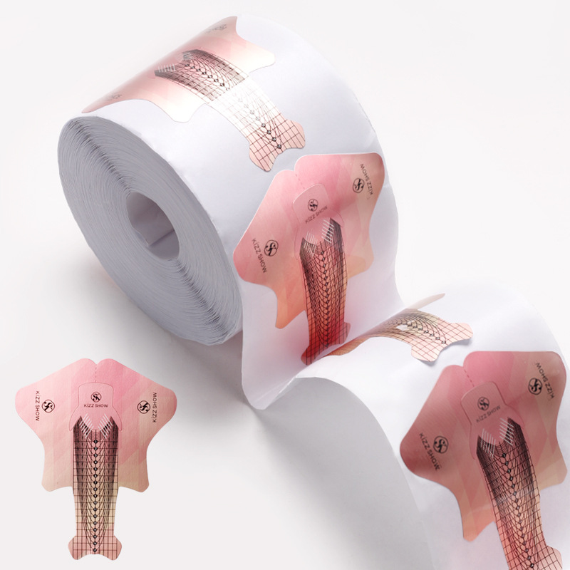 Nuevo arte de uñas transfronterizo alargado titular de papel desmontable en forma de pez Herramienta de extensión de fototerapia francesa titular de papel 100/300 piezas