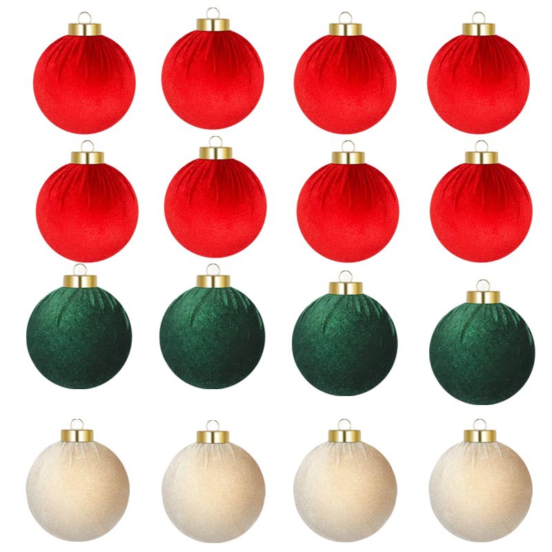 6CM12 bola de Navidad tela de peluche de alto lujo tela de peluche bola de tela decoración de Navidad árbol