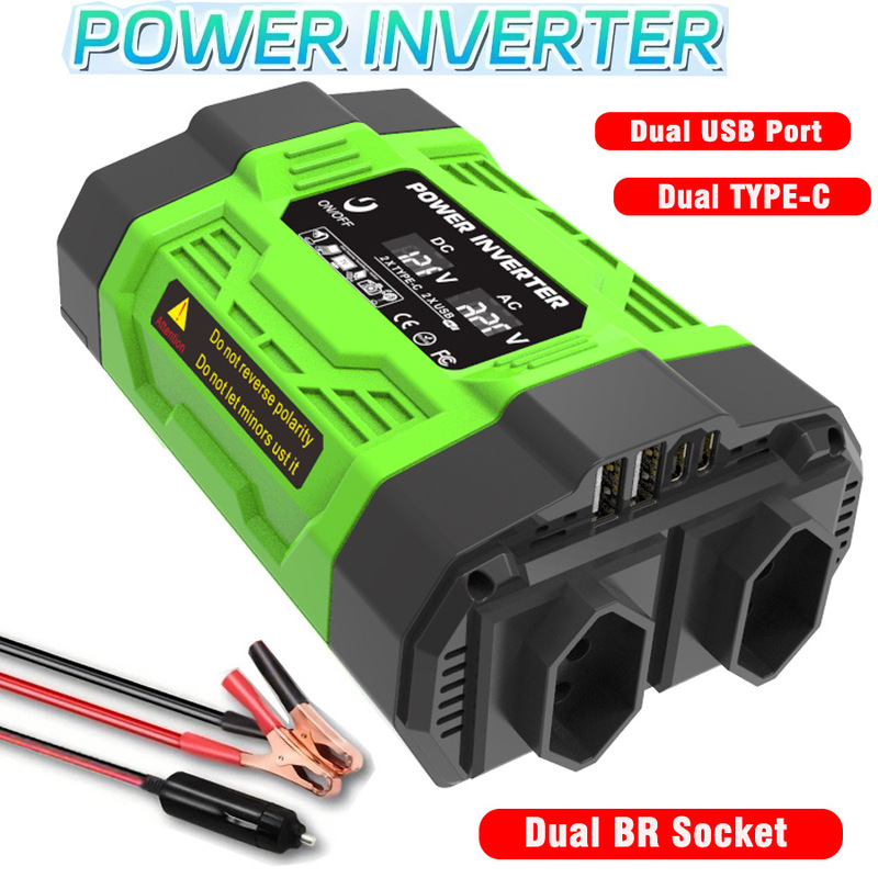 Factory Direct Sales Cross-Border Brazilian Car Inverter Dc12V to Ac220V/110V Power Converter
