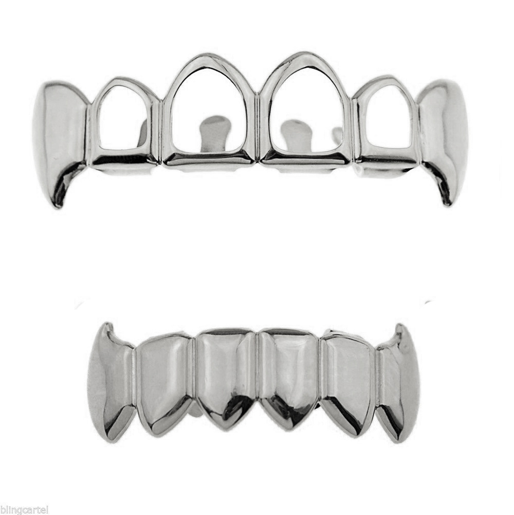 Europeo y americano nuevo hip hop personas real chapado en oro tirantes cóncavo-convexo Plaid textura hip hop tirantes grandes dientes de oro