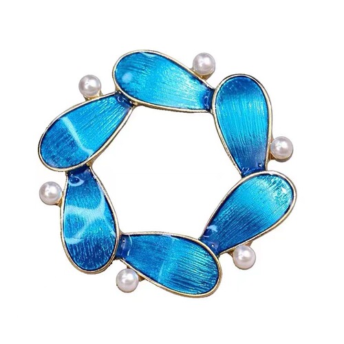 National style brooch, retro blue lotus brooch, suit coat accessories, high-end women's high-end brooch, new lotus flower for women