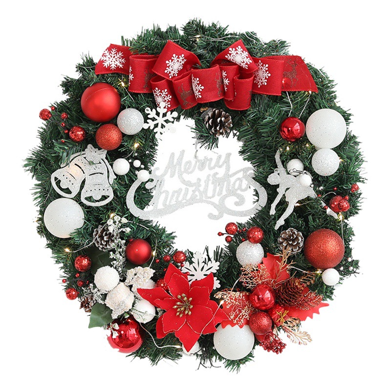 Nueva corona de Navidad, ratán, suministros de decoración navideña, accesorios, colgantes de puertas, colgantes de puertas, adornos de puertas, adornos al por mayor