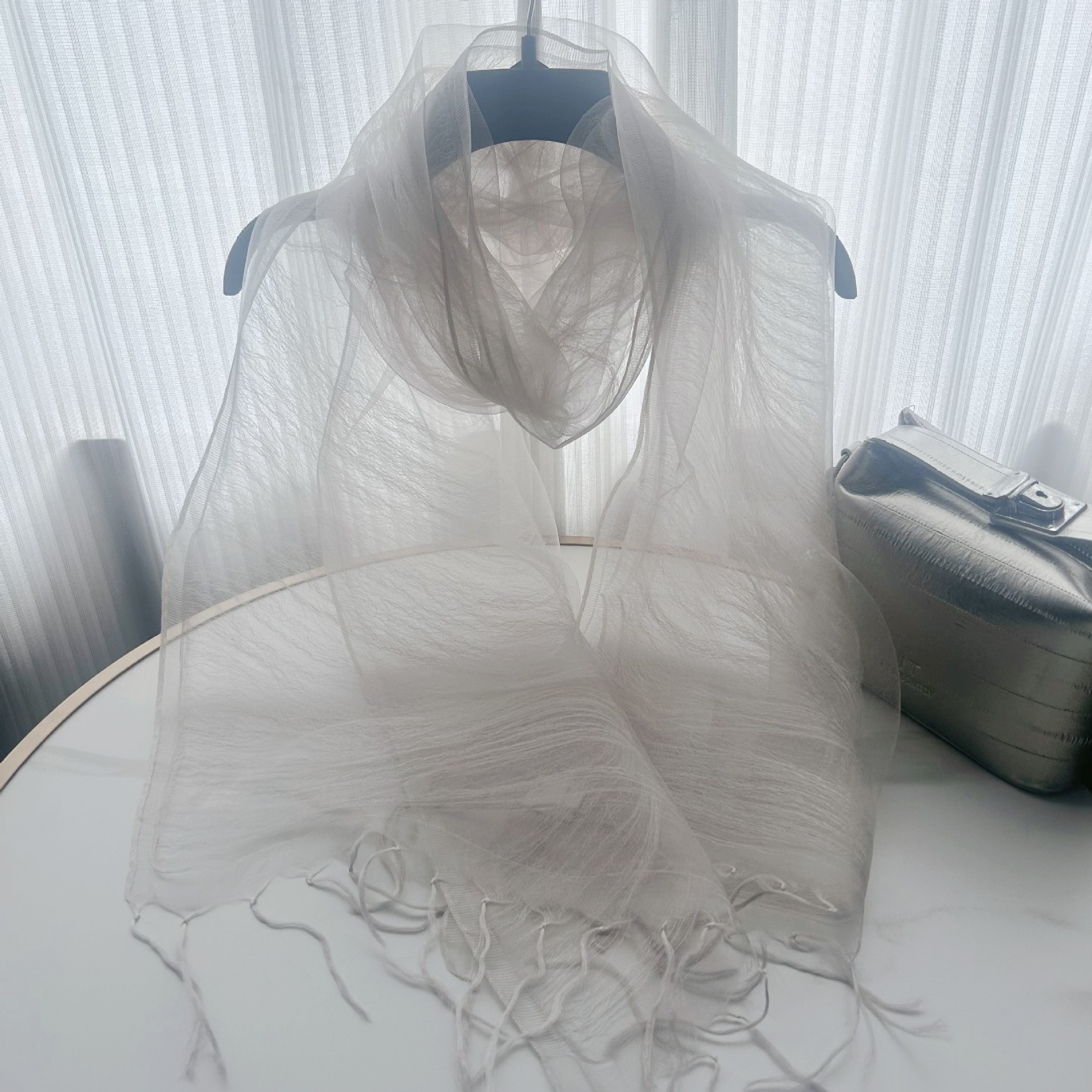 3겹 마이토 사쿠라 염색 그레이 폭 42cm
