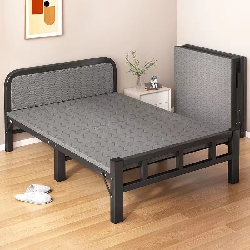 Folding bed sheet, simple household bed, office nap gadget, military-style bed, dormitory midday rest cot, adult iron bed.