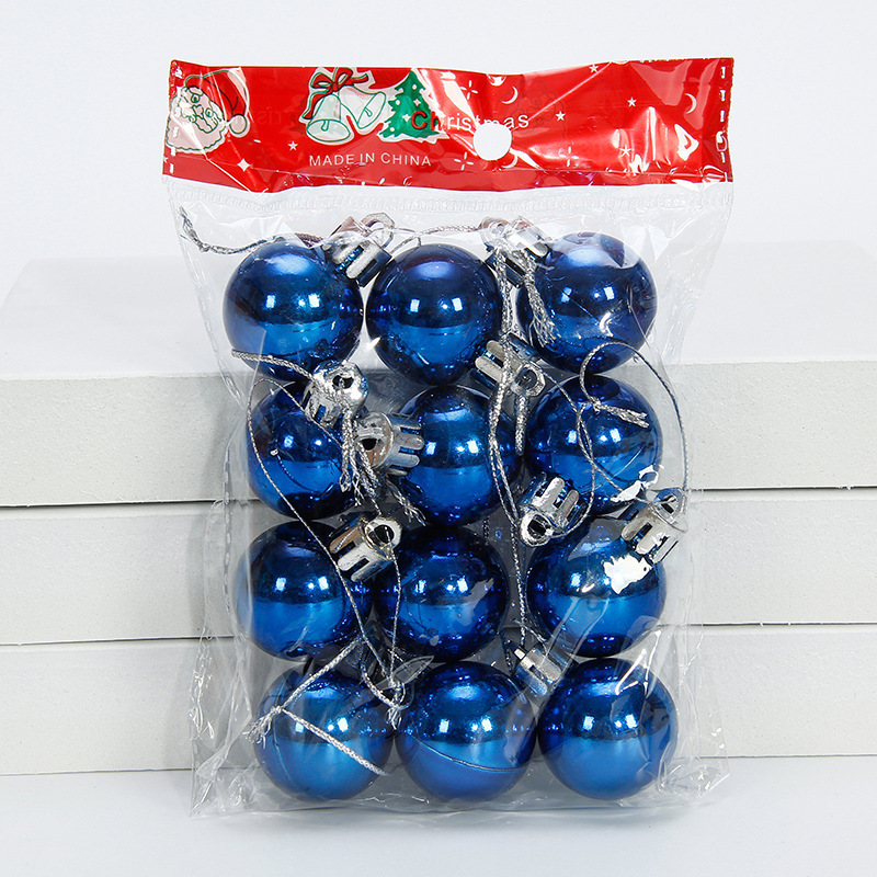 国境を越えた3cmクリスマスボールの光メッキボール12個/バッグセットクリスマス装飾クリスマスツリー装飾スポット卸売り|undefined