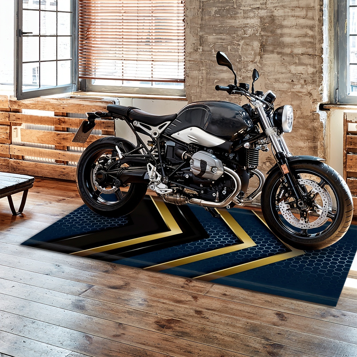 Motorcycle display carpet car non-slip anti-oil floor mat racing locomotive dirt-resistant and dust-proof protective mat can be used on behalf of the hair