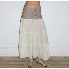 现货paloma wool25新款系带拼接条纹拼接A字型半身裙长裙