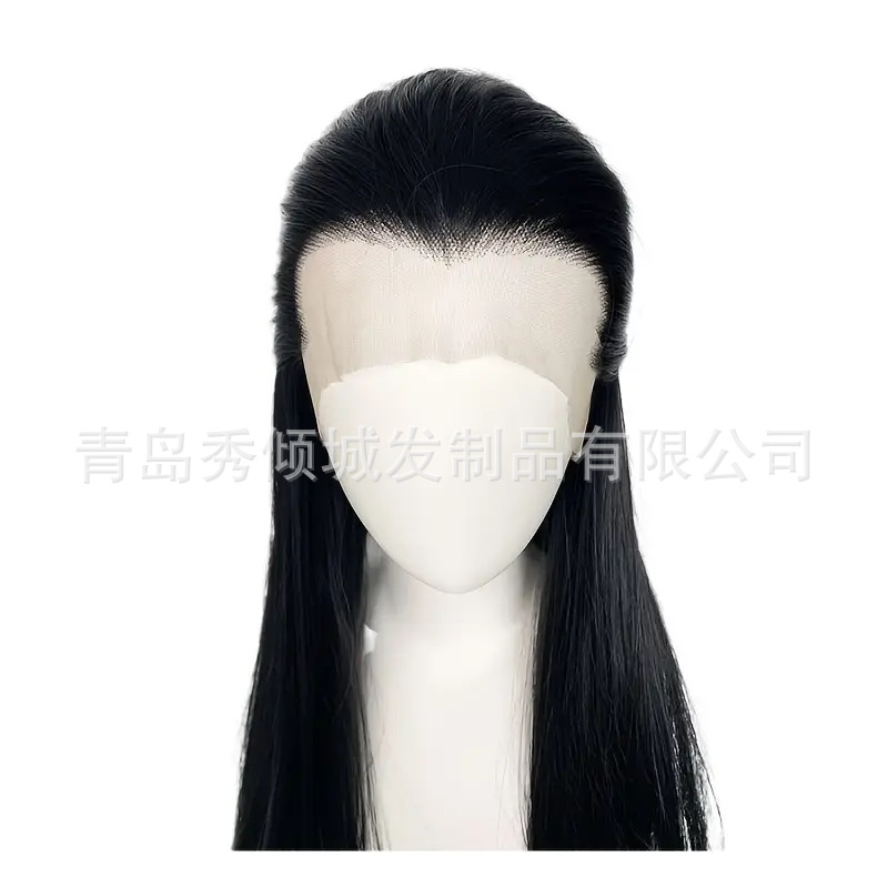 Black three-pointed straight hair