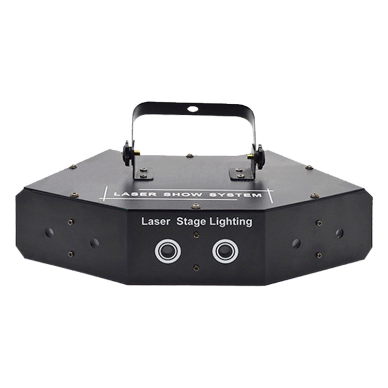 Wenjing led animación a todo color de seis ojos escaneo de luz láser etapa 6-agujero rojo verde azul luz láser KTV lámparas de la habitación privada