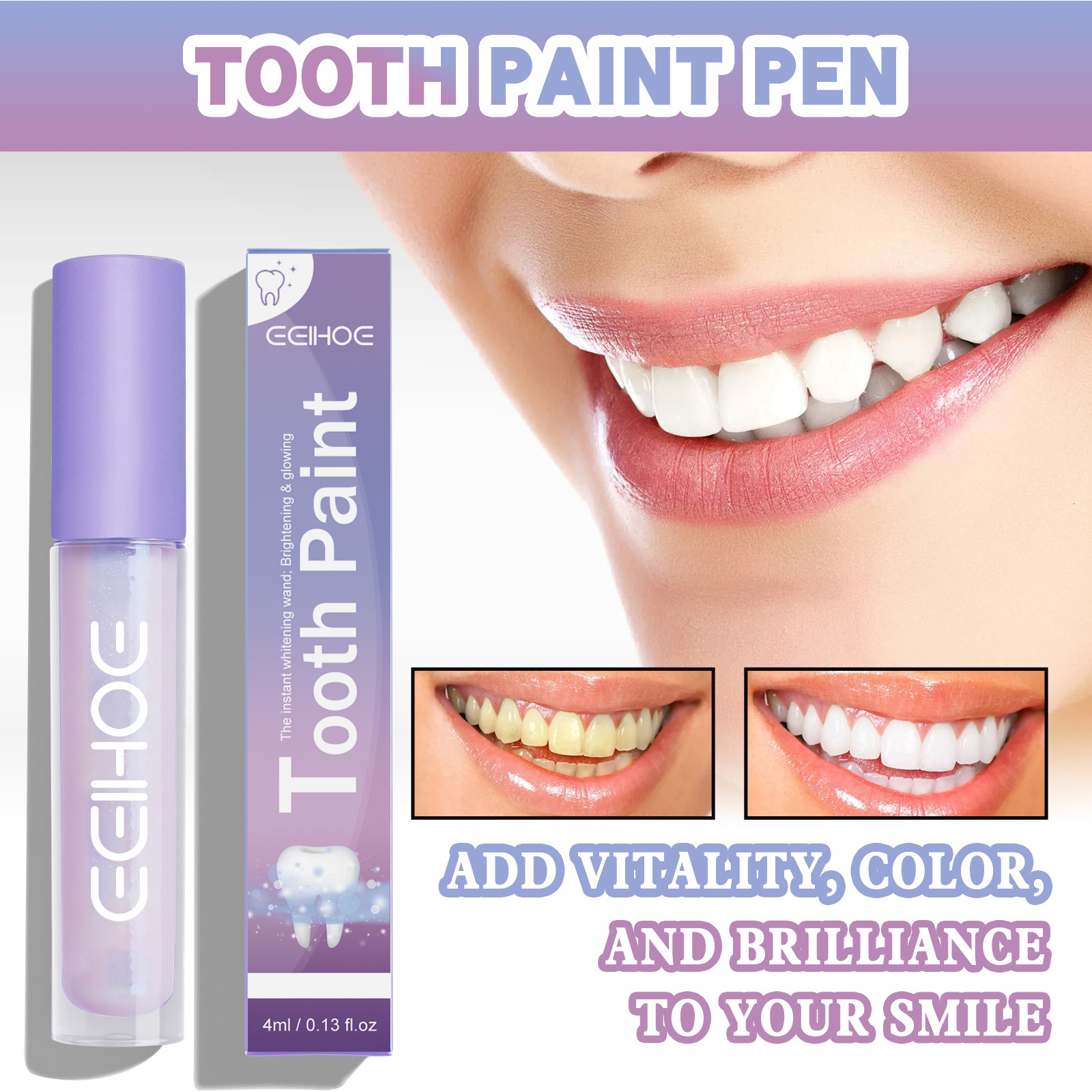 Eelhoe Whitening Teeth Pen Oral Care Cleansing Teeth Stains Yellow Teeth Whitening Teeth Fresh Breath Beauty Teeth Pen