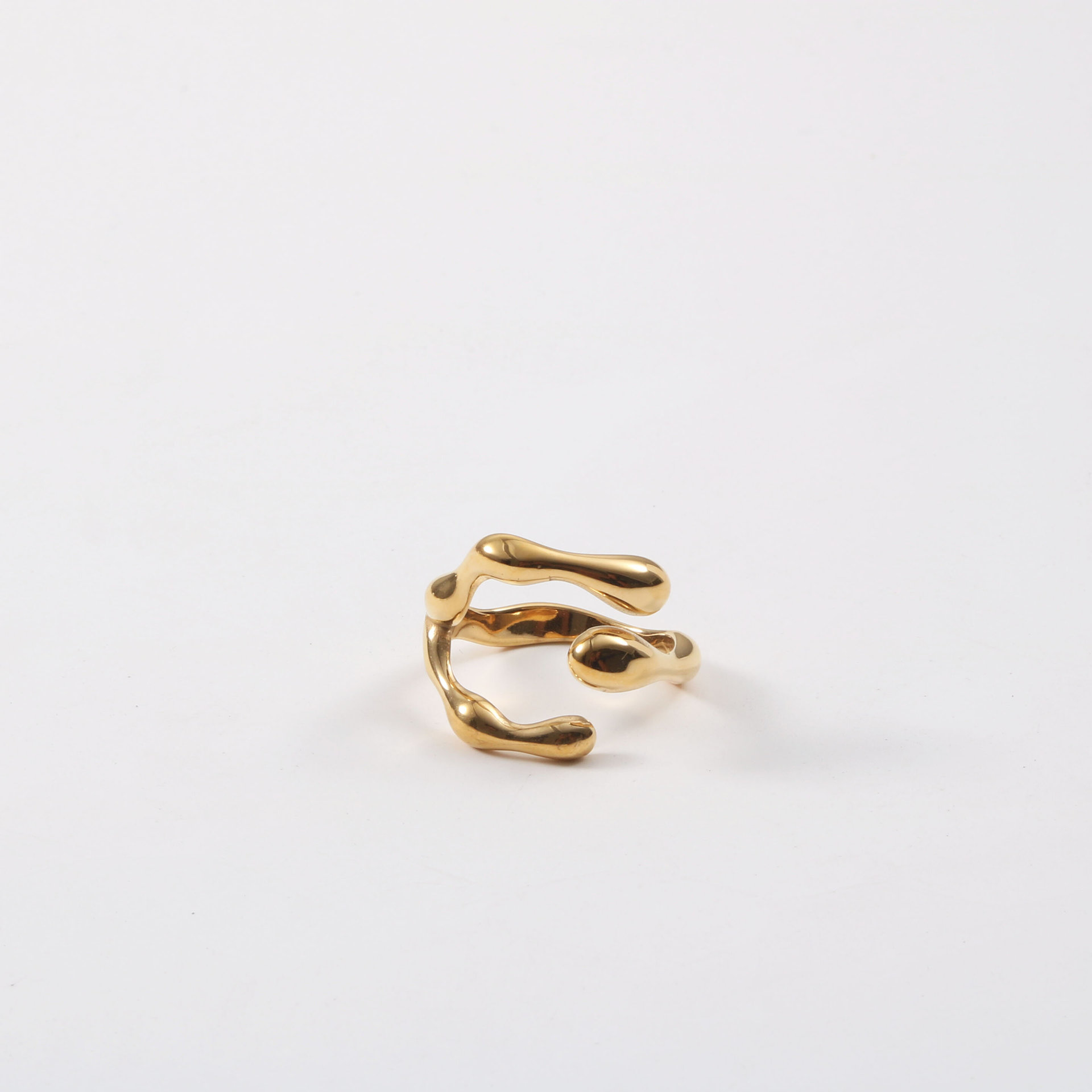 Titanium Steel Material Simple Style Geometric Titanium Steel Rings 1 Piece