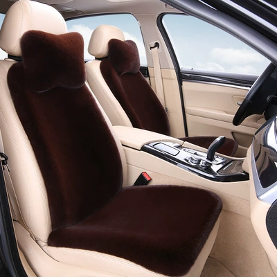 Seat Cushions, Winter Plush Three-Piece Set, Seat cushion, seat cover - coffee-brown-single-seat-cushion-backrest-and-neck-pillow-set-thick-plush