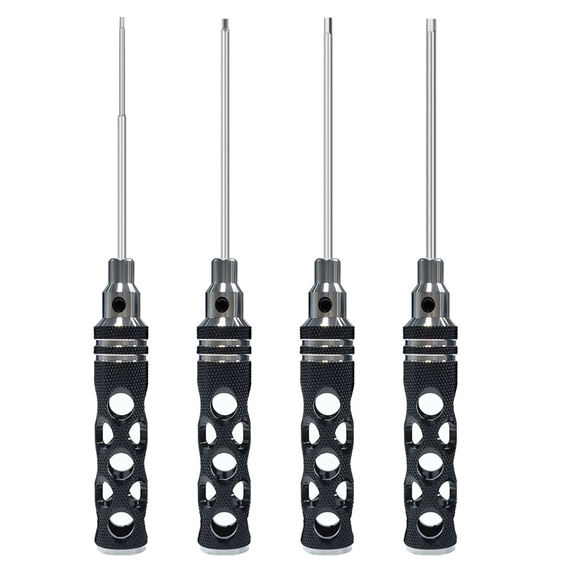 模型螺丝刀超轻蜂窝铝合金手柄白钢镀钛航模工具六角螺丝刀4件套