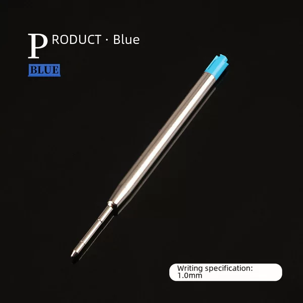 Metal 1.0mm ballpoint pen refill 424 press rotating black and blue ink refill printed LOGO a generation of hair