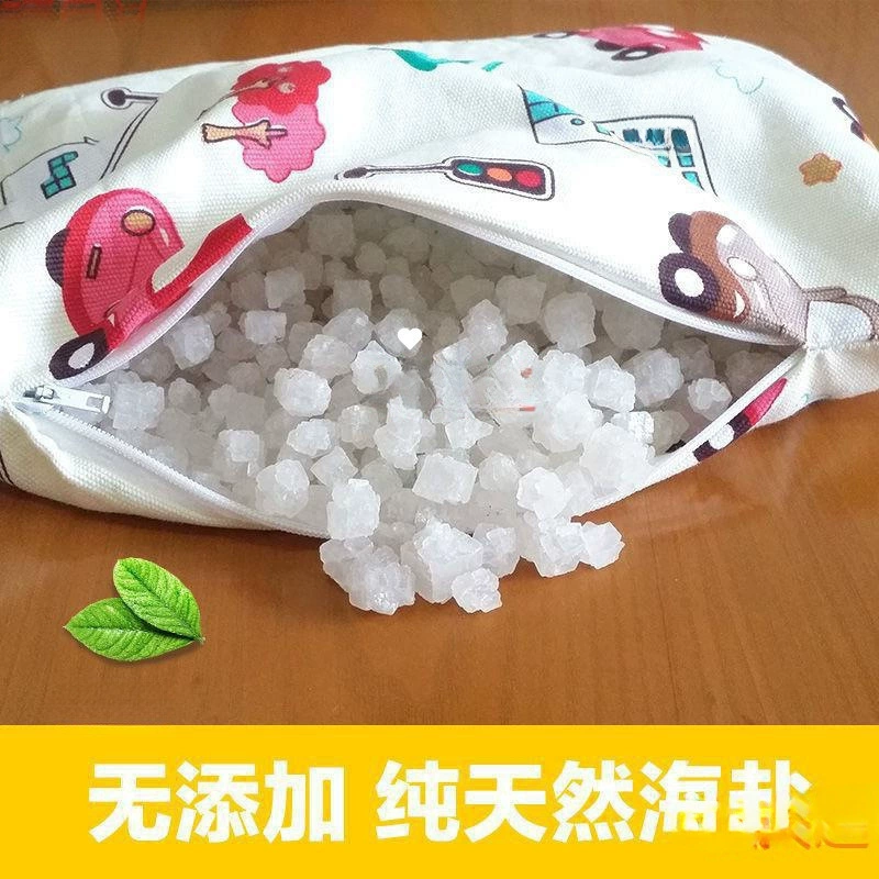 [2.5kg морская соль + пакет для горячего компресса] Морская соль Грубая соль Большие гранулы соли Зеленая соль Большие гранулы Соль для горячего компресса Физиотерапевтический мешок