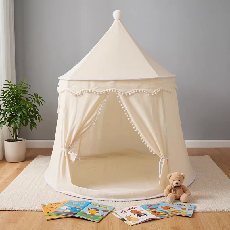Mongolian Yurt Children's Tent Cotton and Linen Indoor Baby Castle Small House Toy Boys and Girls Playhouse Holiday Gift