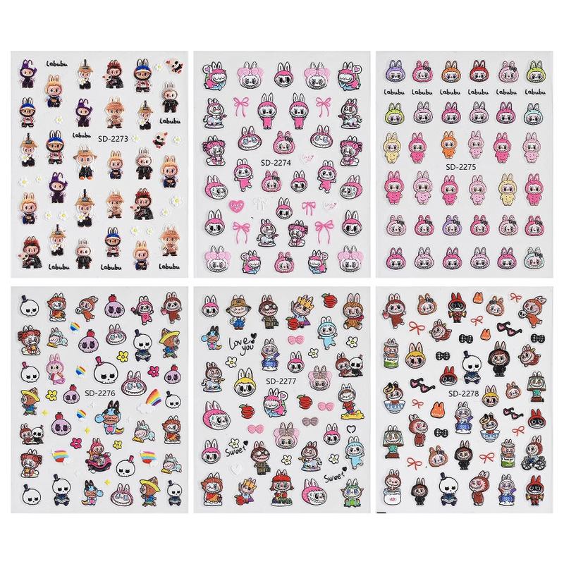 5D エンボス加工三次元漫画ラブ布ネイルアートステッカーインターネット有名人のパーソナライズされたクリエイティブ落書きステッカーネイルステッカージュエリー卸売|undefined