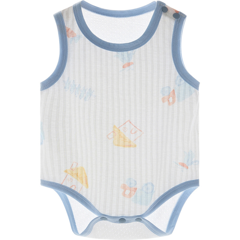 Ropa de verano para bebé recién nacido, unisex, pijama fino y transpirable, mono triangular, conjunto de verano para bebé image 5