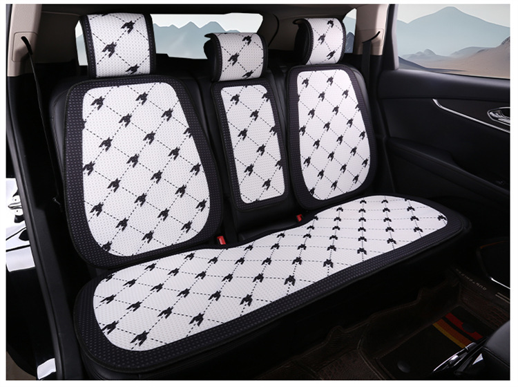 New Car Seat Cushion, Universal for All Seasons, Linen Seat Cushion, Half-Wrapped Waist-Cushion, Summer Cooling Pad, Non-Slip Breathable Seat Cushion Cover